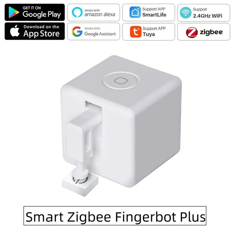 Nuevo Zigbee Smart Fingerbot Plus interruptor pulsador brazos táctiles Fingerbot Tuya Control de vida inteligente funciona con Alexa Google Alice