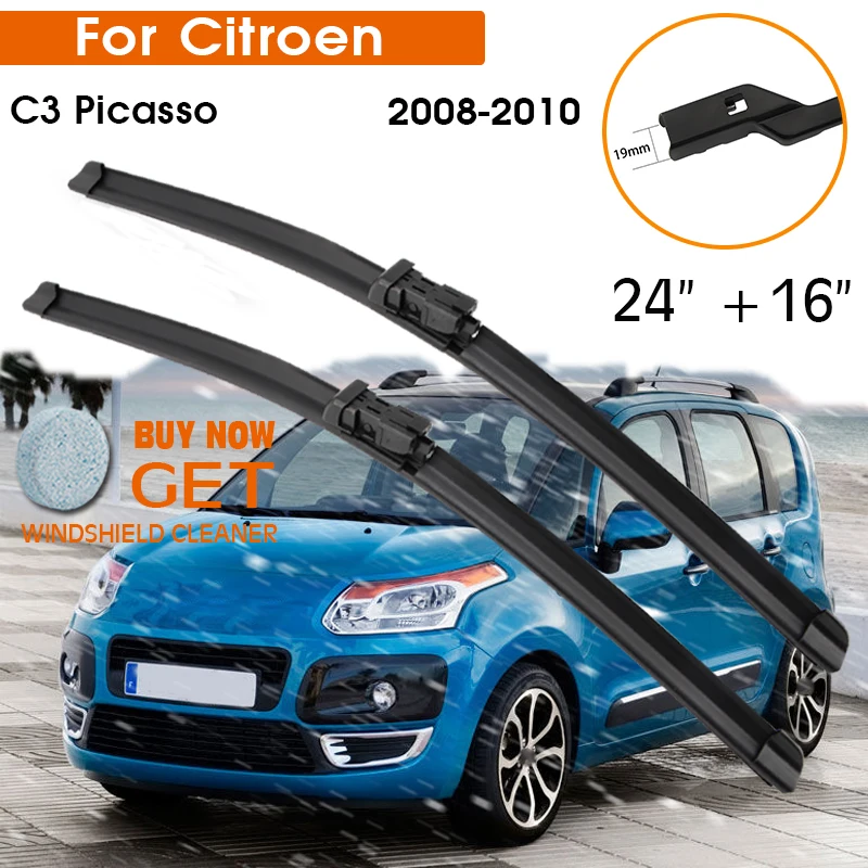 Balais d'essuie-Glace de Voiture, Recharges de Balais D'essuie-Glace, pour  Citroen C3 Picasso 24+16 2008-2010 Essuie Glace Accessoires de Voiture,B