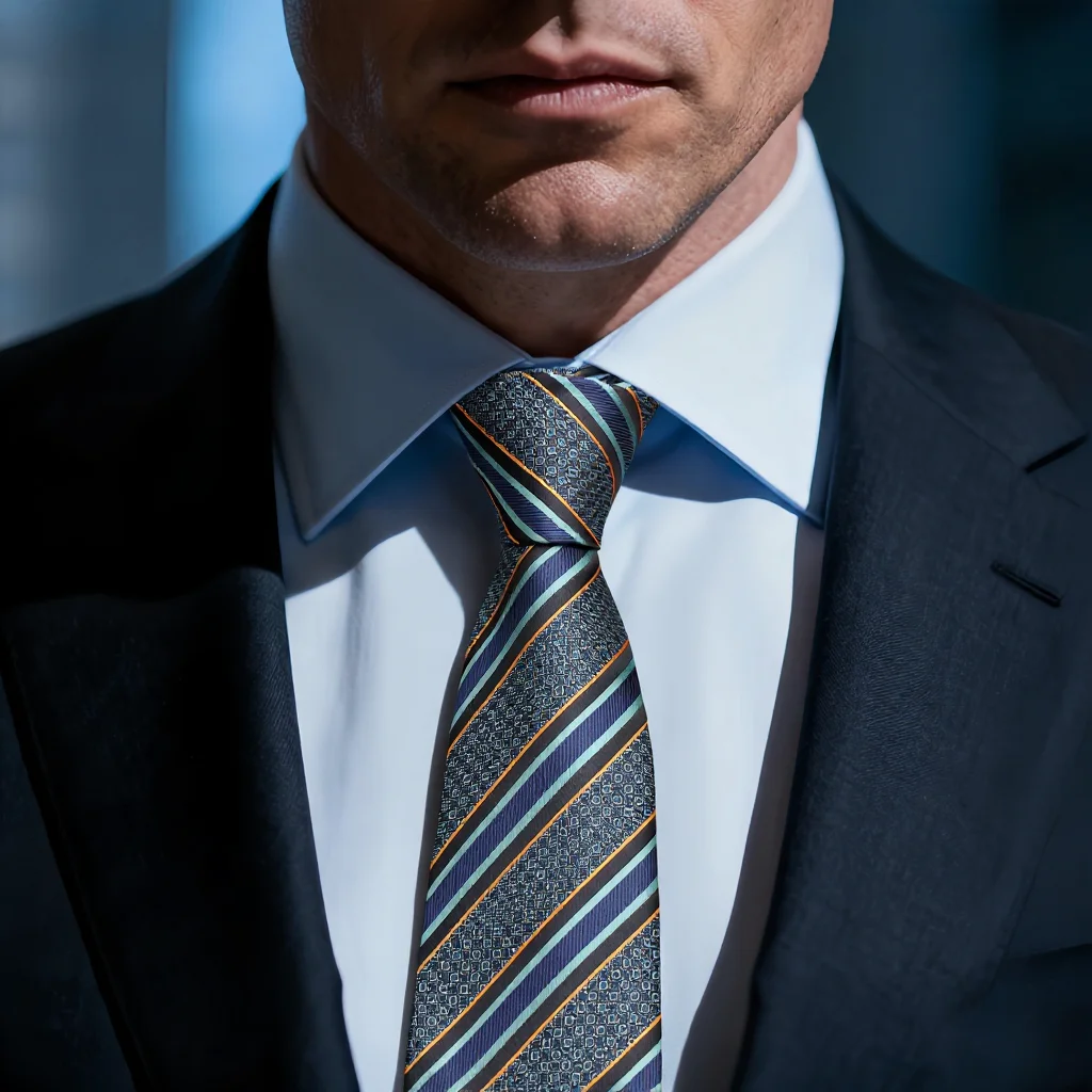 Luxus 8CM Streifen Dunkel Muster Herren Krawatte Für Mann Bräutigam Jacquard Gewebte Krawatte Für Business Hochzeit Party – Detail 11