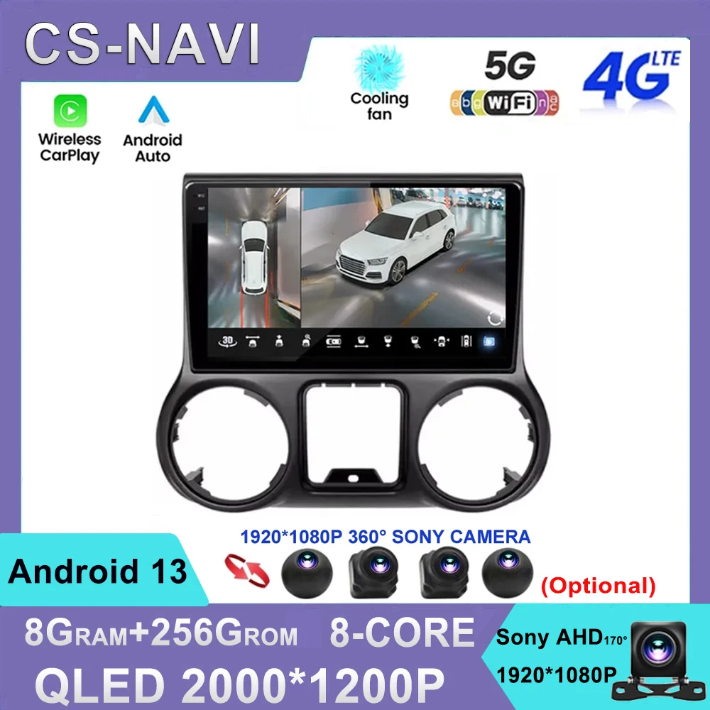 

Android 13 For Jeep Wrangler 3 JK 2011 - 2018 Car Radio Stereo Multimedia Navigation GPS Video Player Wireless Carplay 4G DSP BT