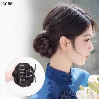Chignon sintetico a forma di palla intrecciato, fermacapelli da ballerina, accessorio per acconciature da donna〔CC55〕