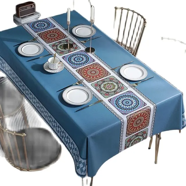 Nappe rectangulaire imperméable en Polyester, motif de Style concis moderne, décoration de maison, cuisine, salon, fête de mariage 6