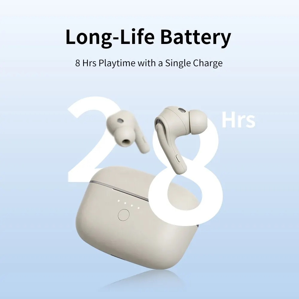 Tribit FlyBuds C1 Pro 트루 와이어리스 이어버드, 하이브리드 노이즈 캔슬링 블루투스 이어폰, 6 마이크 청력 보정, 36 시간 재생
