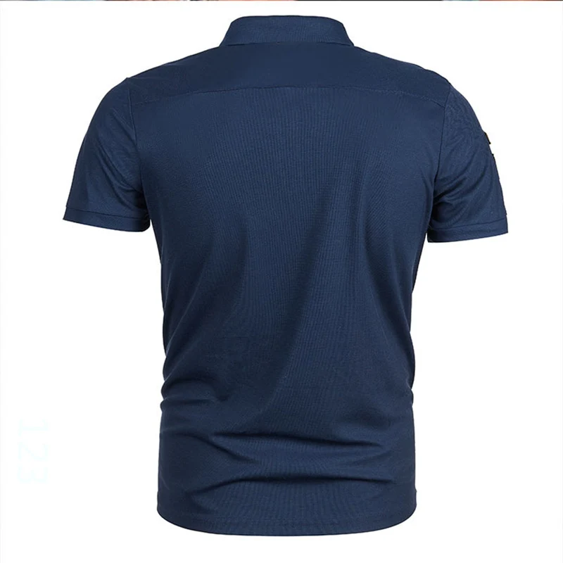 Summer Men’s Men’s casual fashion short sleeve top New men’s outdoor military style Air Force short sleeve lapel T-shirt POLO Best Sellers In Men's Clothing