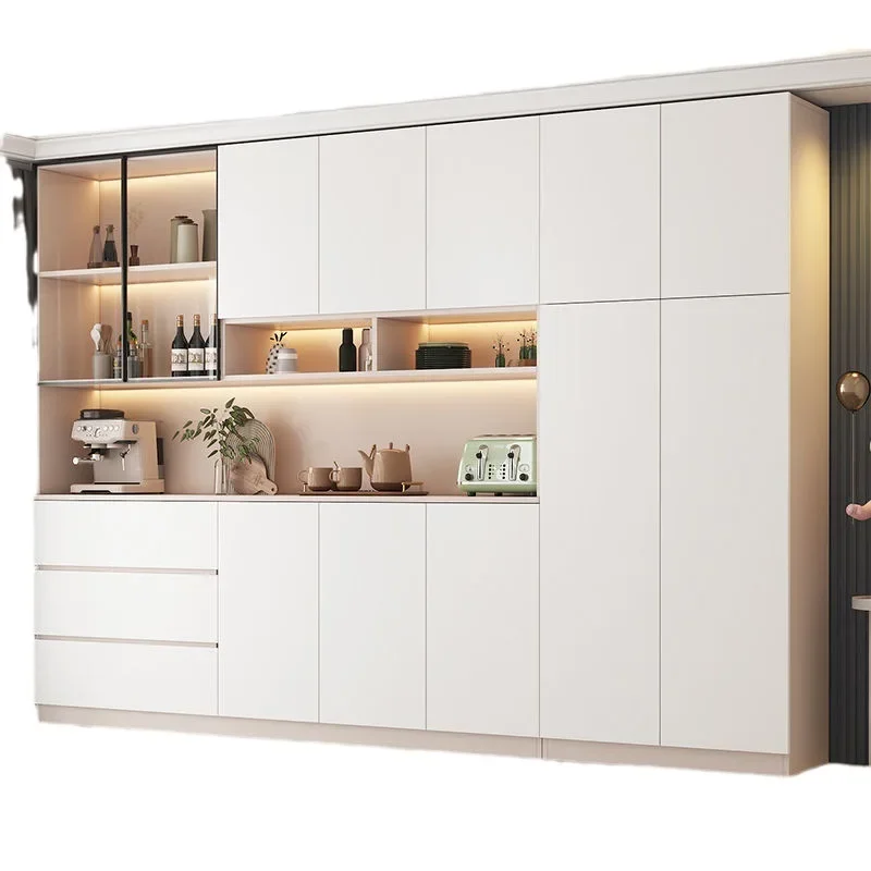 Large Luxury Display Drawers Kitchen Cabinet Glass Sideboards Shelf et Cupboard Cabinet Alacena Cocina Muebles Furniture Set
