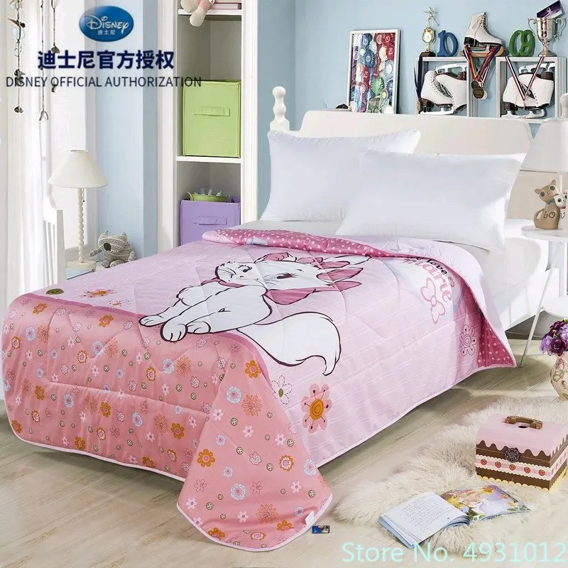 

Disney Marie Cat Sweet Girls Summer Quilt Quilted 150x200cm Cotton Air Condition Blanket Comforter Bed Cover Children Gift
