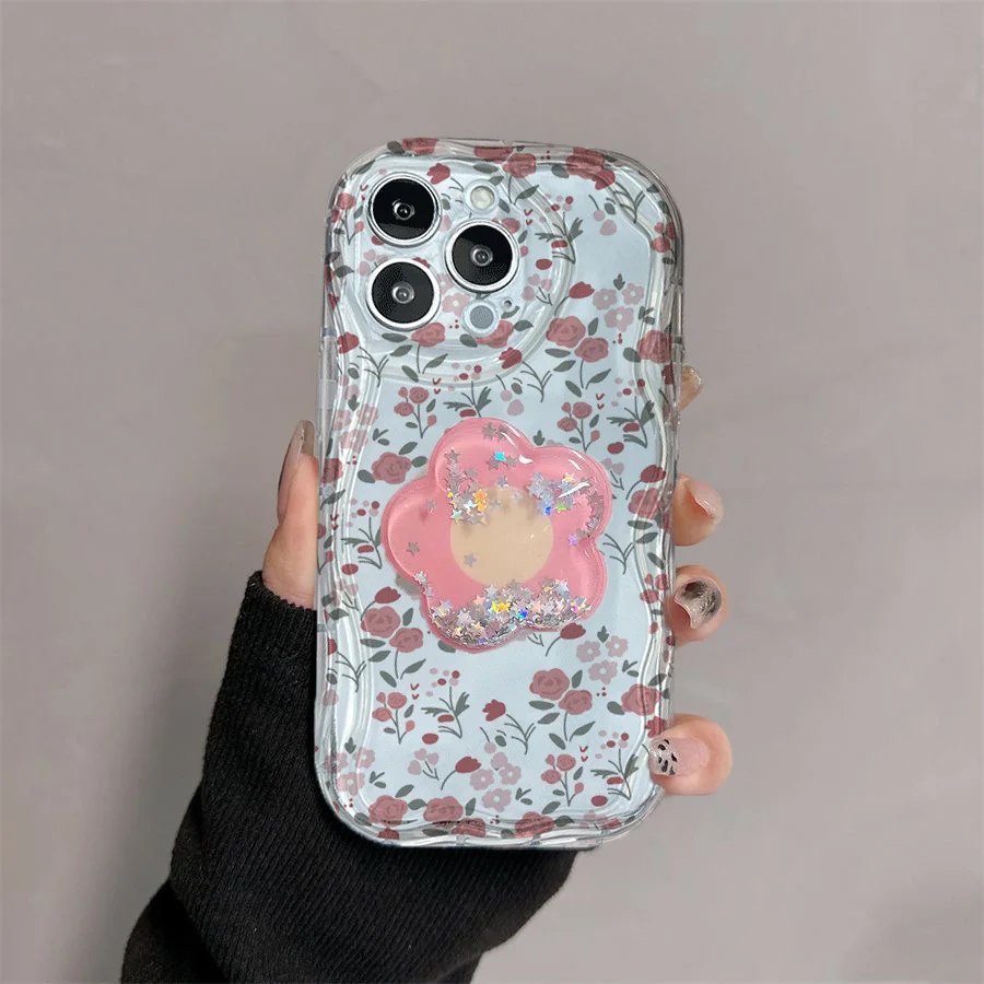 Pink Lily Flower Floral Bracket Phone Case
