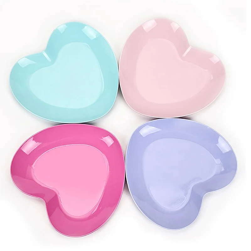 Dining dish tableware stainless steel waist-shaped heart dessert plate Japanese-style tray snack plate dried fruit clutter 1pc