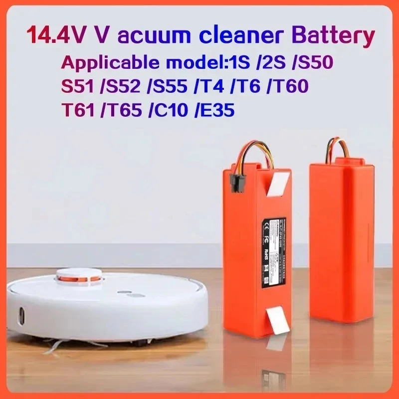 Original Li-ion Battery 14.4v Robotic Vacuum Cleaner Replacement Battery for Xiaomi Robot Roborock S50 S51 S55 Accessory Spare