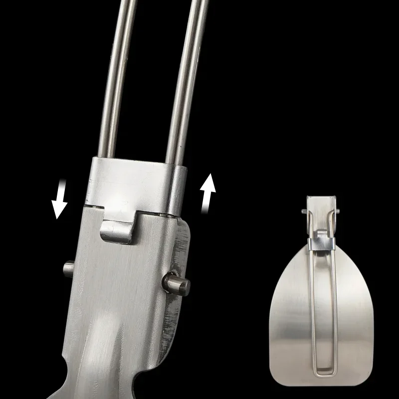 Spatule Pliante Inox 20 Cm – Cuisine Camping Extérieur – Pliable 12 Cm