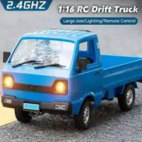 Simulation Card Van Truck Model Drift Charging Cargo Toy Control Car Wireless With Remote Inertial Lighting Children's Card B9S0 1