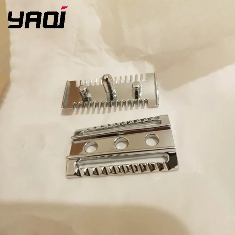Yaqi Minimalism Top Aggressive Chrome Color Double-edged Mens Slant Safety Razor Head Razor Durability Replacement Accessory