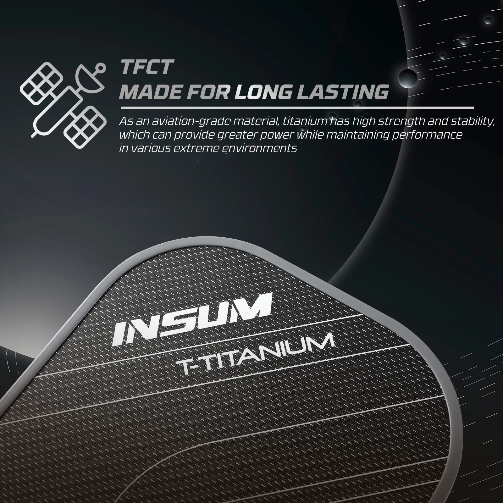 INSUM T-Titanium Pickleball Paddle USAPA certified, CTS-Carbon Titanium Surface 1st titanium Tech High Grit Paddle