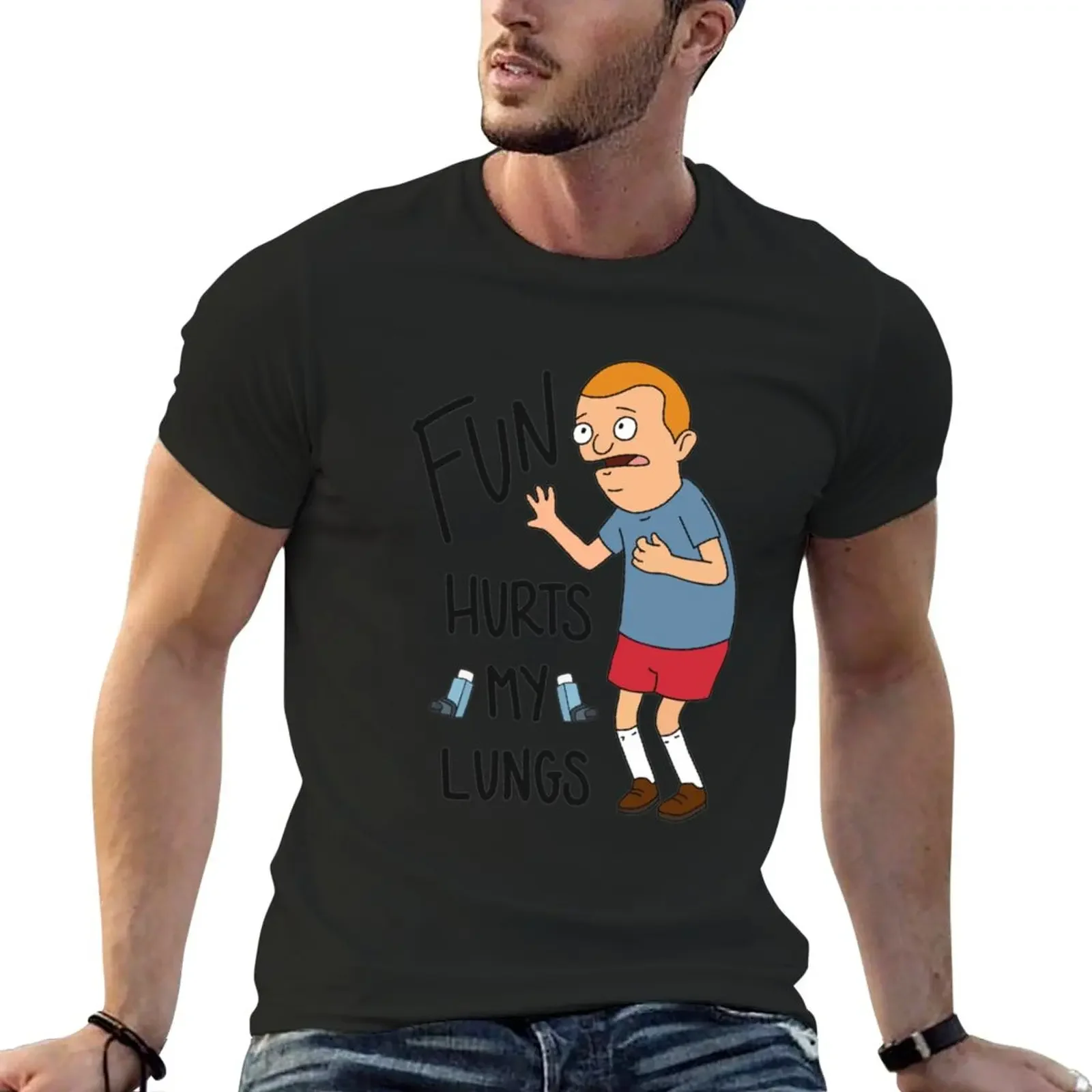 

Regular-Sized Rudy, "Fun hurts my lungs!" Classic T-Shirt boys animal print blacks for a boy men t shirt