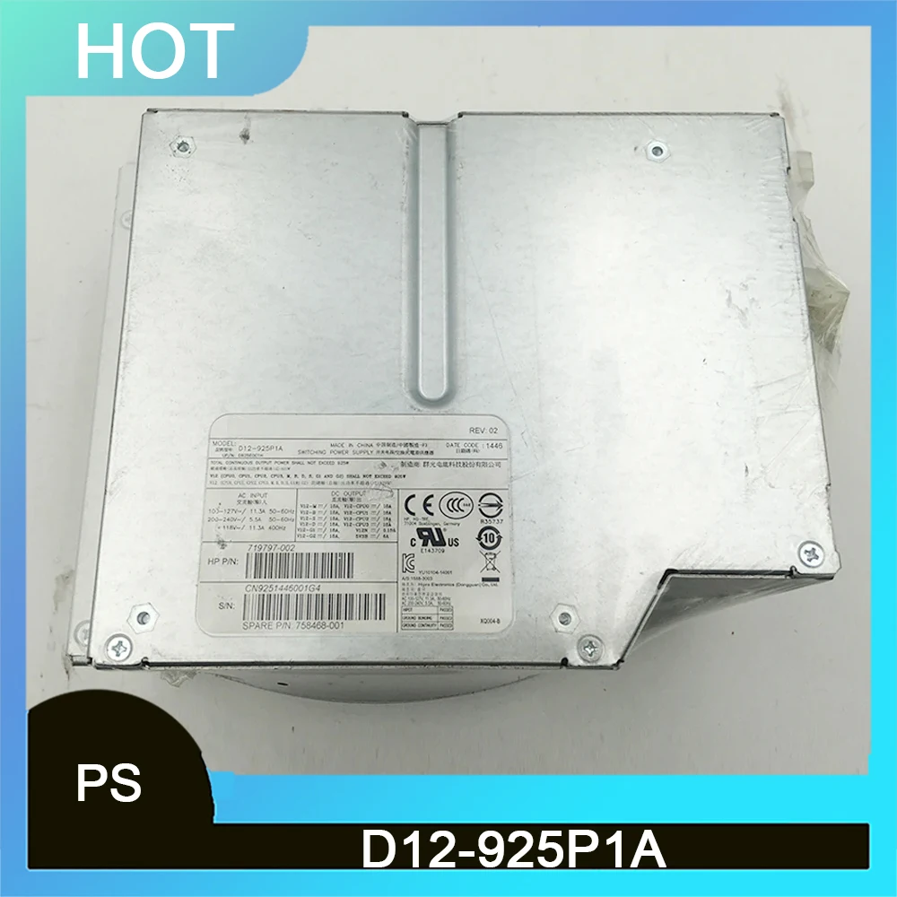 D12 925P1A For HP Z640 WS Workstation Power Supply 719797 002 758468 001 925W D925E001H Perfectly