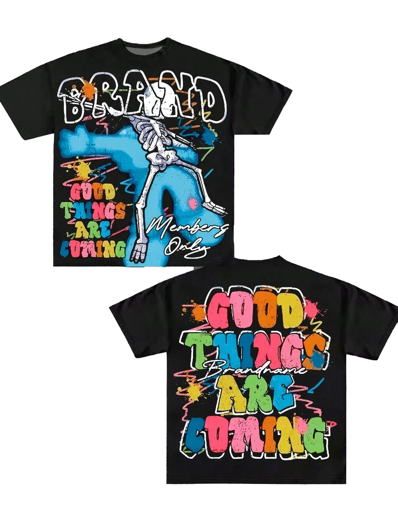 Brand Good Things Are Coming 3D Print T-Shirt Unisex Tee Y2K Retro Style Sporty Tee For Summer Street Hip Hop Style Men Clothing
