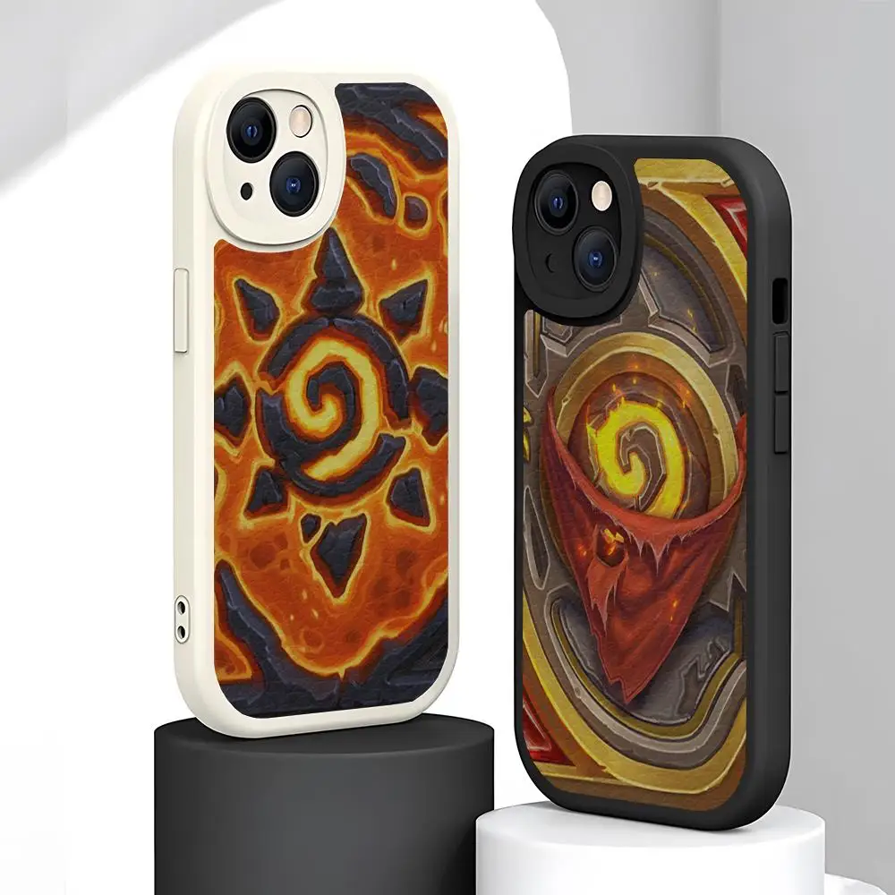 Phone Case Lambskin For Iphone 15 14 Pro Max 11 13 12  Child Hearthstone Card Mini X Xr Xs 8 6 7 Puls Se Cover