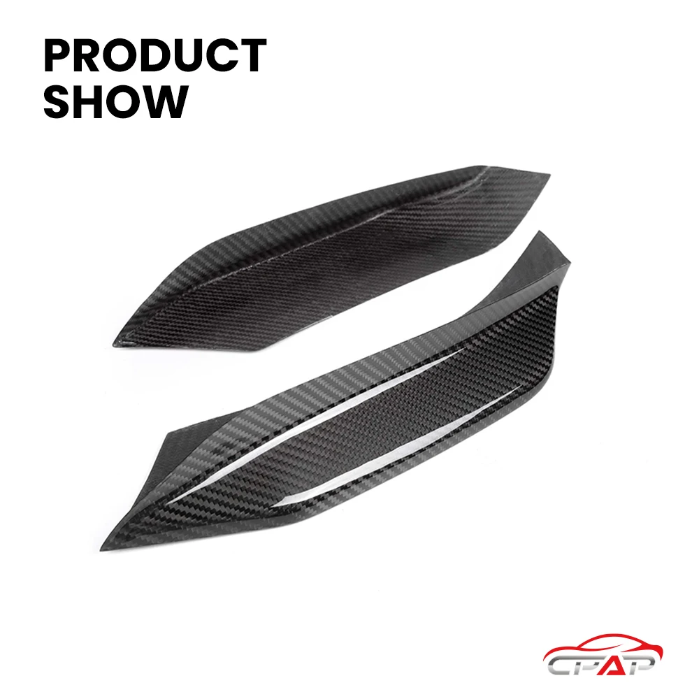 BMW M3 F80 M4 F82 F83 MP 스타일 2014-2020용 리얼 드라이 카본 파이버 자동차 프론트 어퍼 스플리터 트림 2개/세트