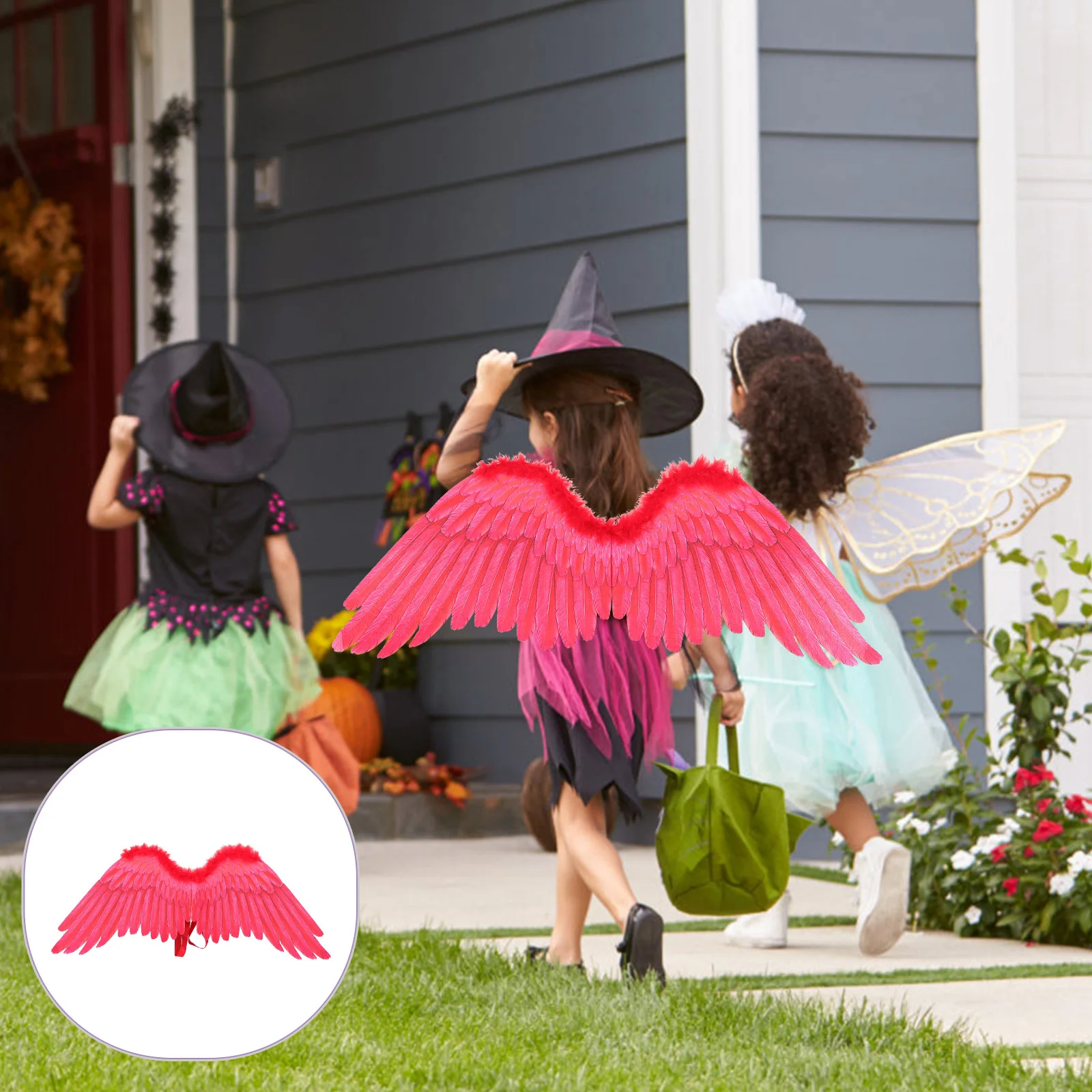 

Angel Feather Wings Halloween Christmas Decoration DIY Cosplay Party Props Stage Performance Show Scene Layout Cupid Women