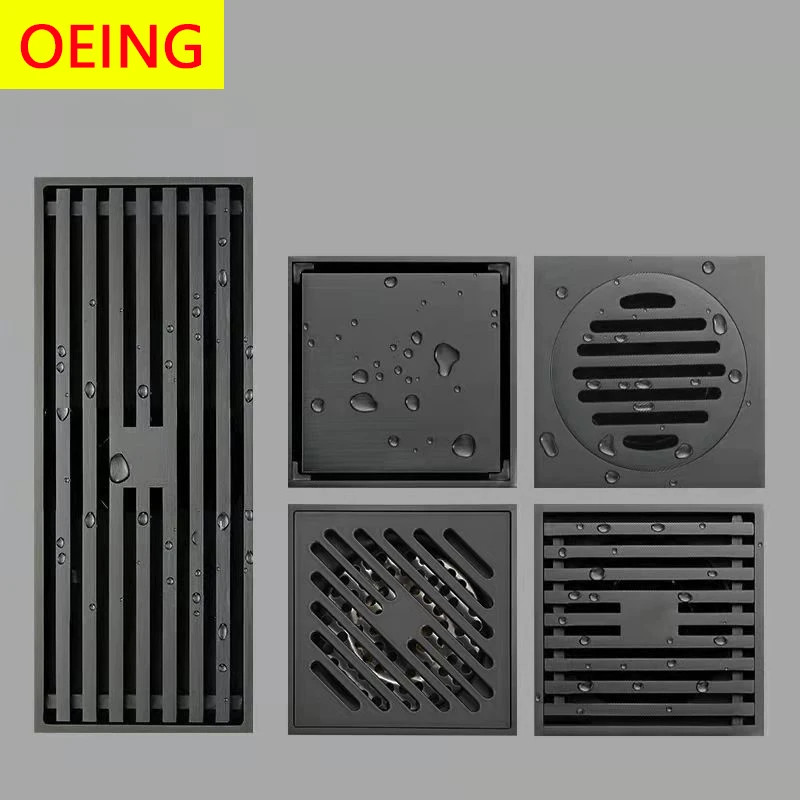 Black Invisible Square Floor Drain Stainless Steel Deodorant Shower Room Toilet Drainage Mosaic Tile Hidden |