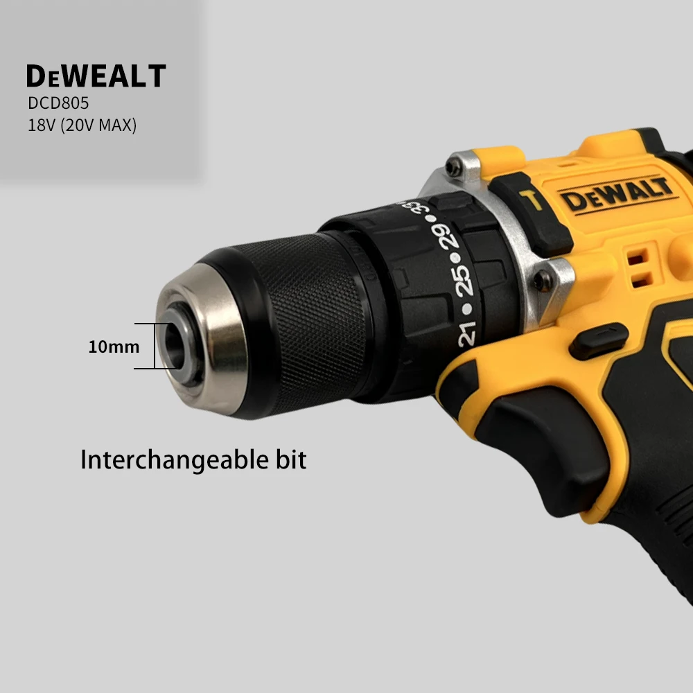 DeWalt DCD805 20V Brushless Cordless Impact Drill 1/2 Rechargeable  Variable Speed Power Supply Powerful Electric Tools 5