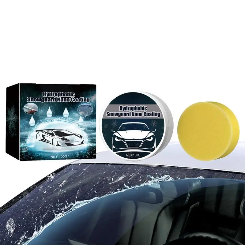 

Car Snow Removing Paste 100g Mild Snow Cleaning Hydrophobic Cream for Windshields Rearview with Sponge Winter Riding Supplies