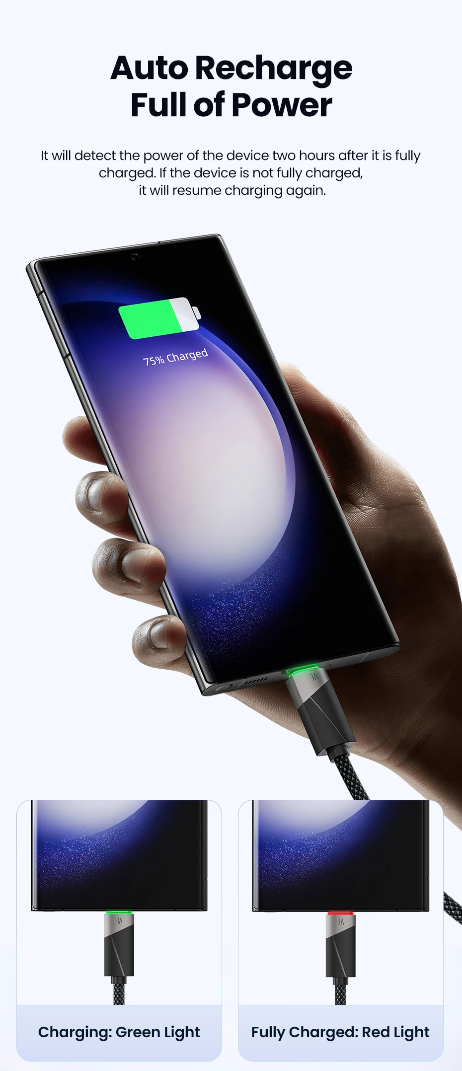 Toocki 60W USB Type C Cable 3A Fast Charging Charger Smart Power-off USB A to USB C For Xiaomi Samsung Huawei LG Data Wire 1M 2M