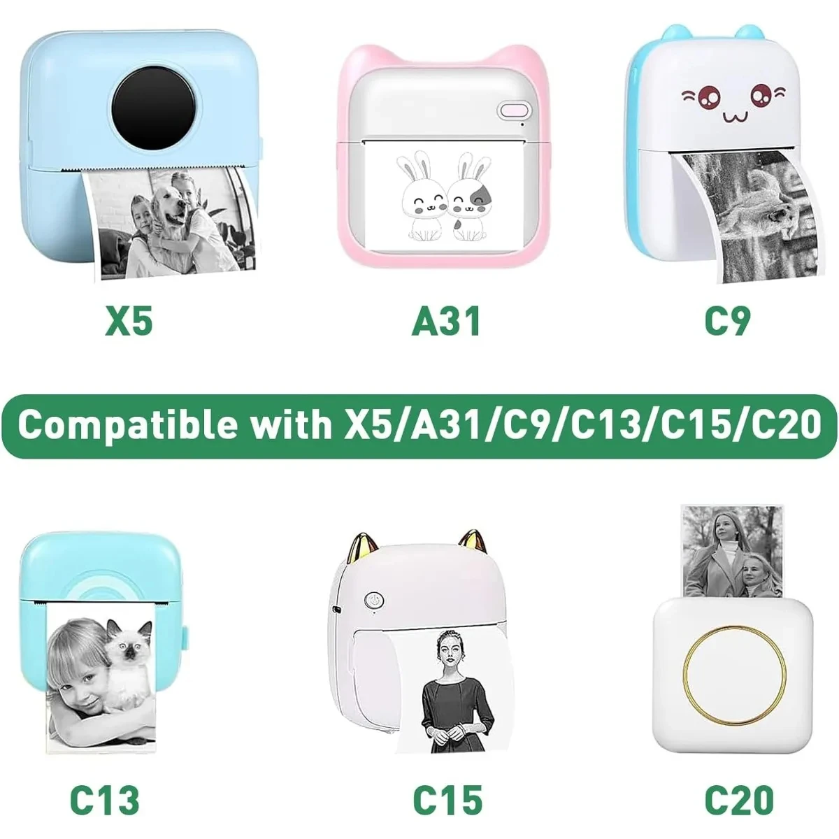 Mini Printer Paper Thermal Sticker Paper Self-adhesive Printer Photo Labels For Photos Notes 5.7 x 2.5cm 20PCS sticker paper thermal sticker paper printable sticker paper