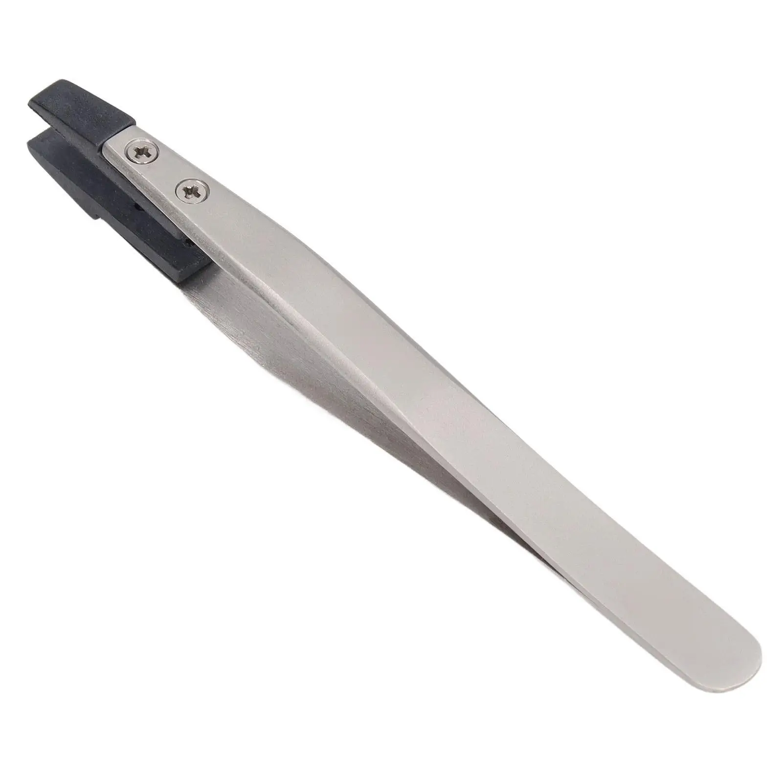 Plastic Tweezers Set-Carbon Tip, Flat Anti-Static Design, Matte Sandblasted Finish, Replacement Heads Included