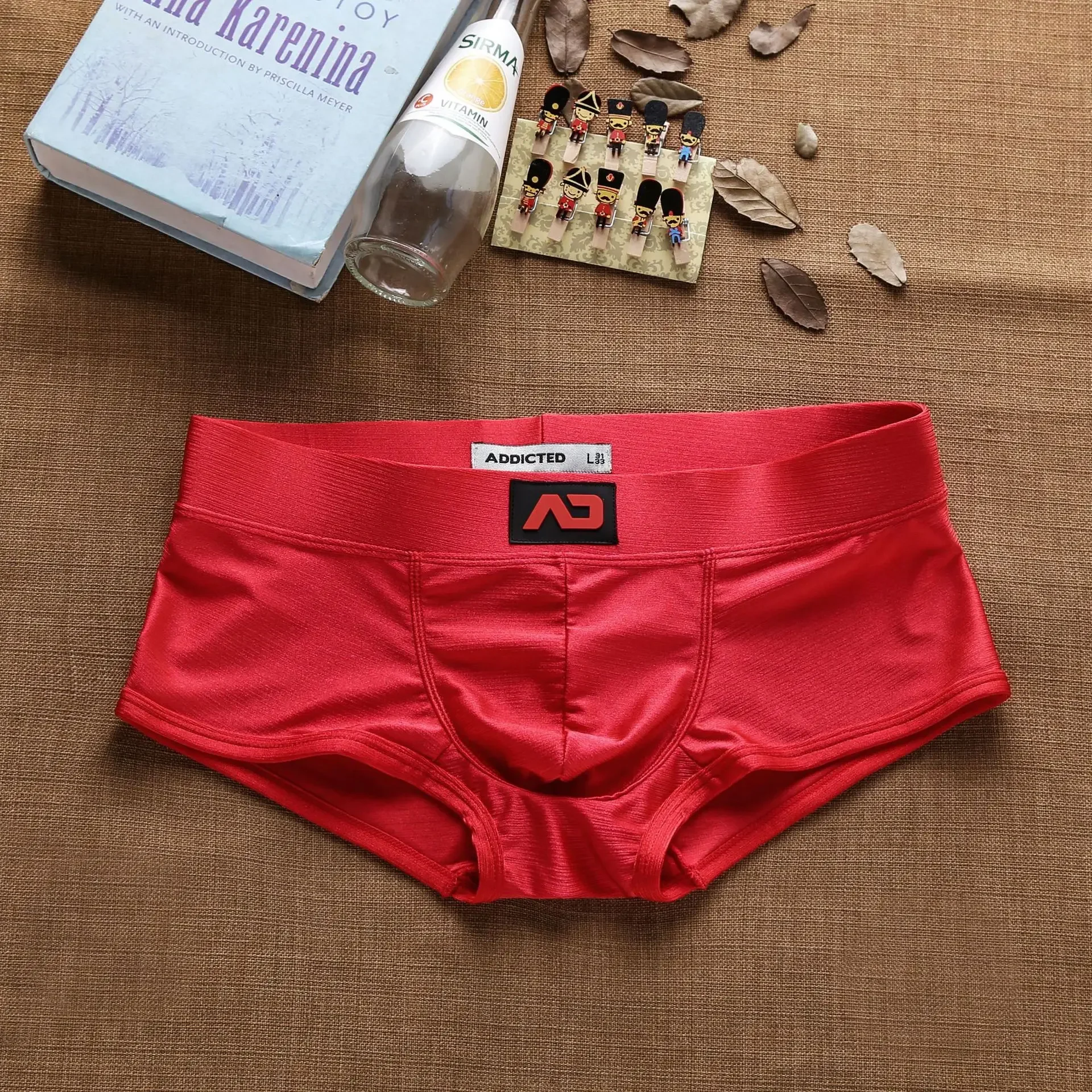 Bright color  men's panties low rise brushed sex gratitude convex youth boxers 4