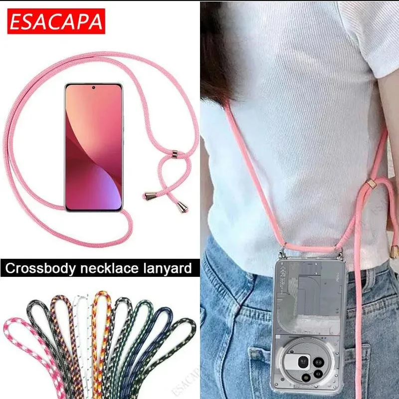 Transparent Shockproof TPU Crossbody Lanyard Case with Strap Cord Necklace