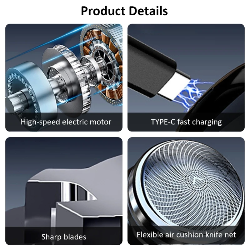 Electric Razro Man,Mobile Electric Shaver,Precisions Beard Trimmer,Rechargeables 3
