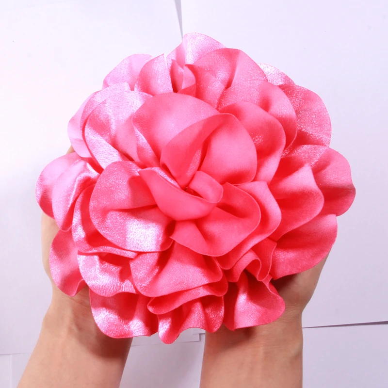 19 cm große super große Blume, beliebt in Europa, handgefertigte Satin-Blumen, künstliche Blumen für Hochzeit, Braut-Dekoration – Detail 14