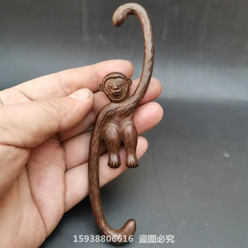 

Antique bronzeware antique collection alloy imitation pure copper long-arm monkey hook vintage copper coated pulp decorative