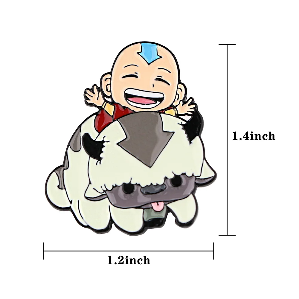 Cartoon Anime Avatar Appa Enamel Pin Cute Anime Badges Brooch for Clothes Backpack Hat Fashion Jewelry Accessories Kids Gifts