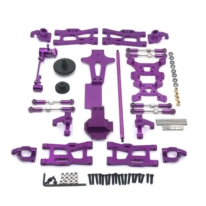 Pistro Set Di Aggiornamento Mozzi Dello Sterzo In Alluminio Per WLtoys 144001, 124019, 124018 (1/14 RC) - Argento