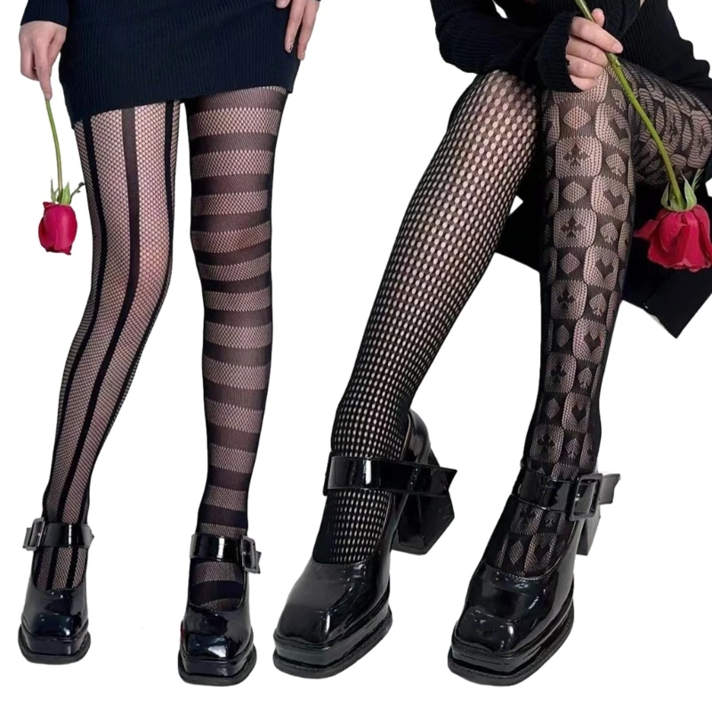 

Womens Patterned Tights Fishnet Stockings See Through Pantyhose Stockings Leggings Lace Tights for Spring Summer