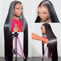 13x4 13x6 Transparent os perruques droites Hd dentelle frontale perruque cheveux humains brésilien 36 pouces cheveux humains dentelle frontale perruque pour les femmes 3