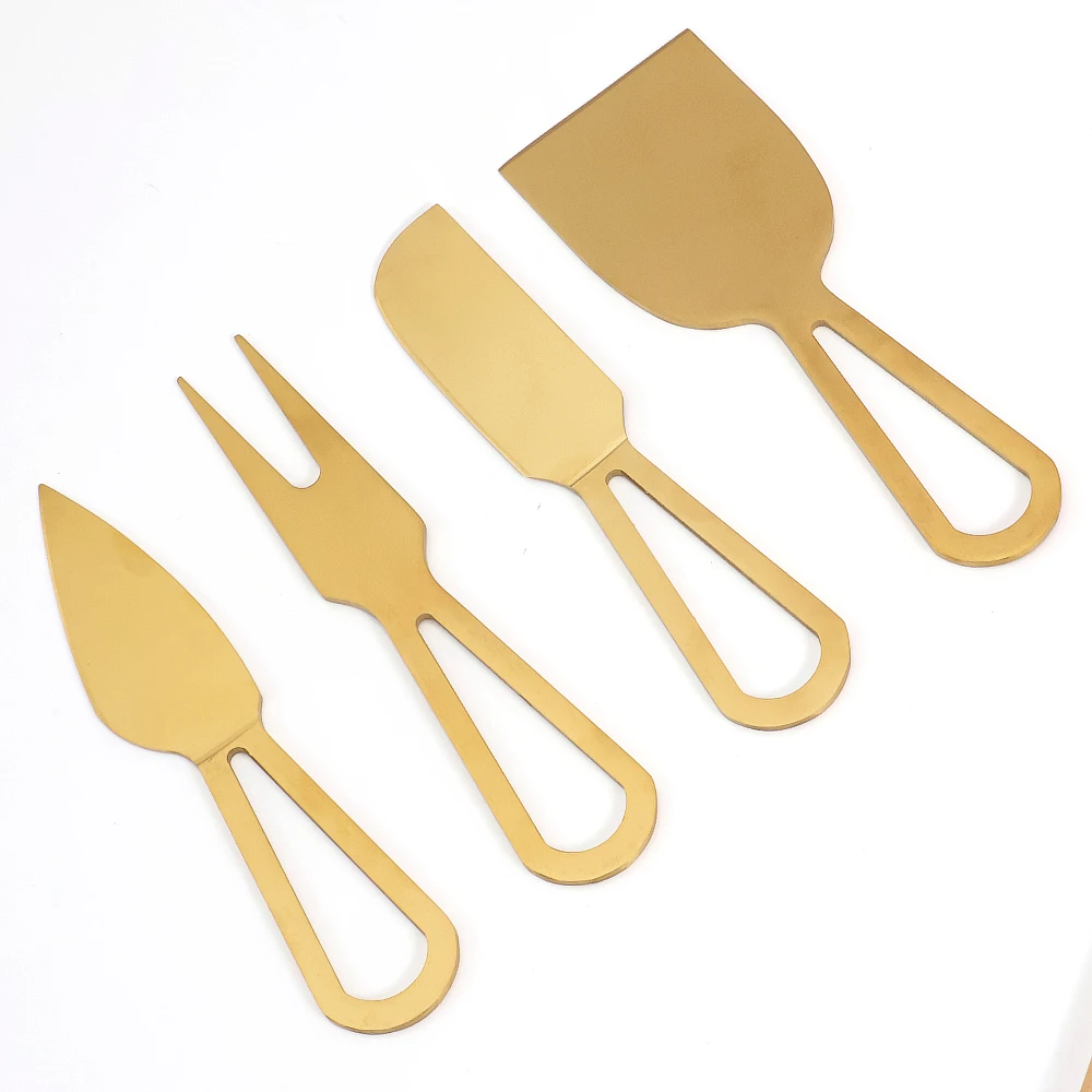 3/4pcs Cheese Knife Set Stainless Steel Cutter Spreader Soft Hard Cheese Fork Cake Wedding Tool Great Gift Set