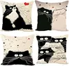Cute Cat Linen Pillow Cover Pillow Pillowcase 45x45cm Home Living Room Sofa Decoration Pillowcase pillow case 5