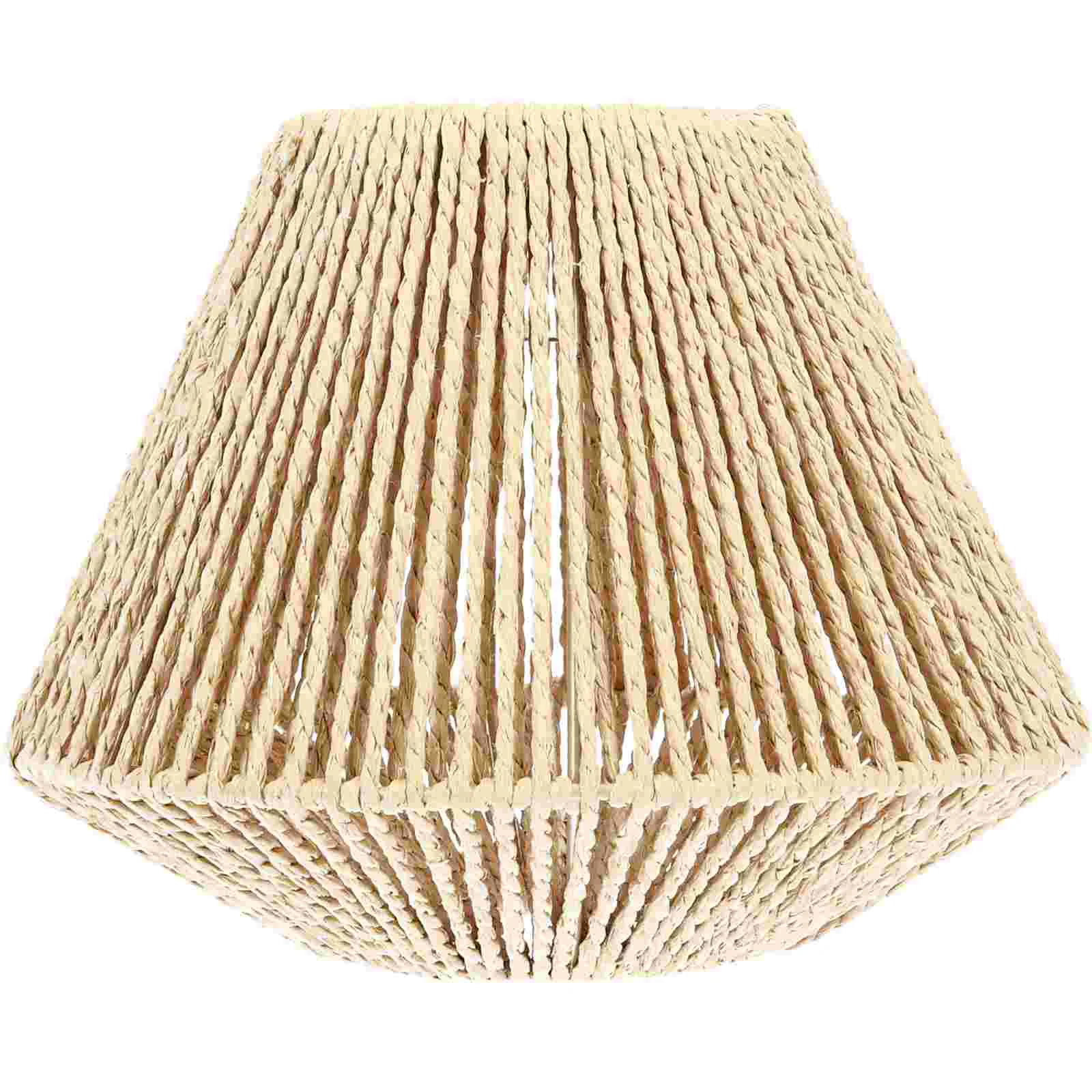 

Straw Woven Lampshade Hanging Lamp Cover Rustic Lamp Shade for Home Hotel Restaurant Braided Vintage Lampshade