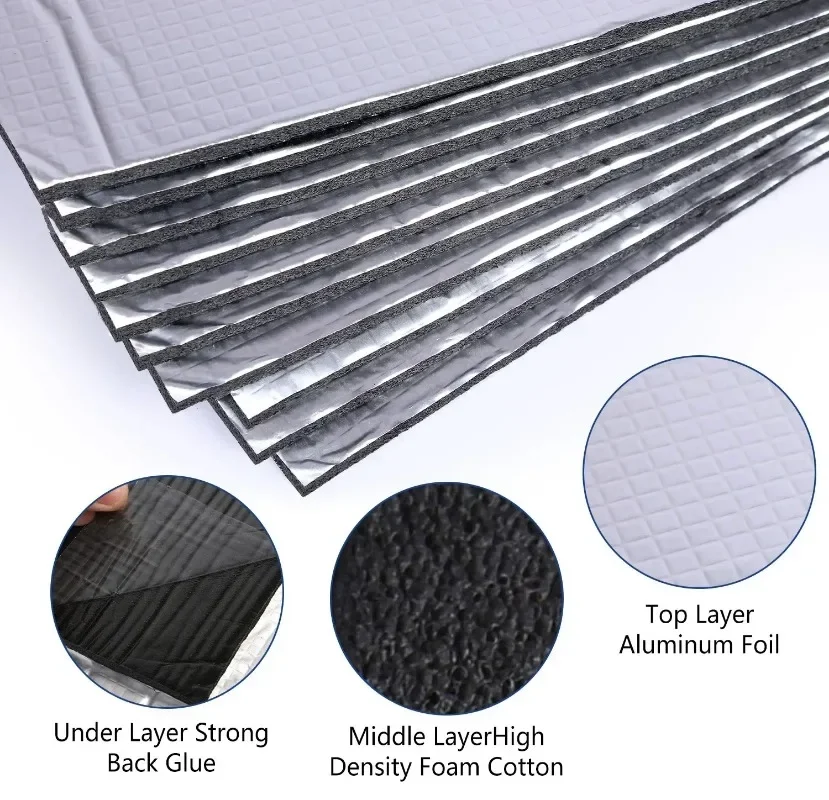 Heat Shield Thermal Sound Insulation Proofing Deadener Mat Car Noise Control Acoustic Dampening Moistureproof Waterproof Fire sound proof mat sound insulation mat sound deadener mat heat insulation mat