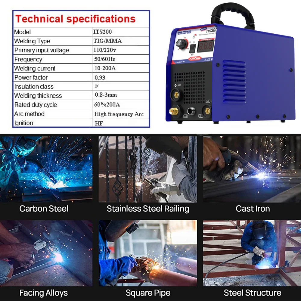 Tig Welding Machine IGBT HF DC Inverter Digital Welder Machine MMA TIG Welder Semi-automatic 2 in 1 Electric Argon Welding 4