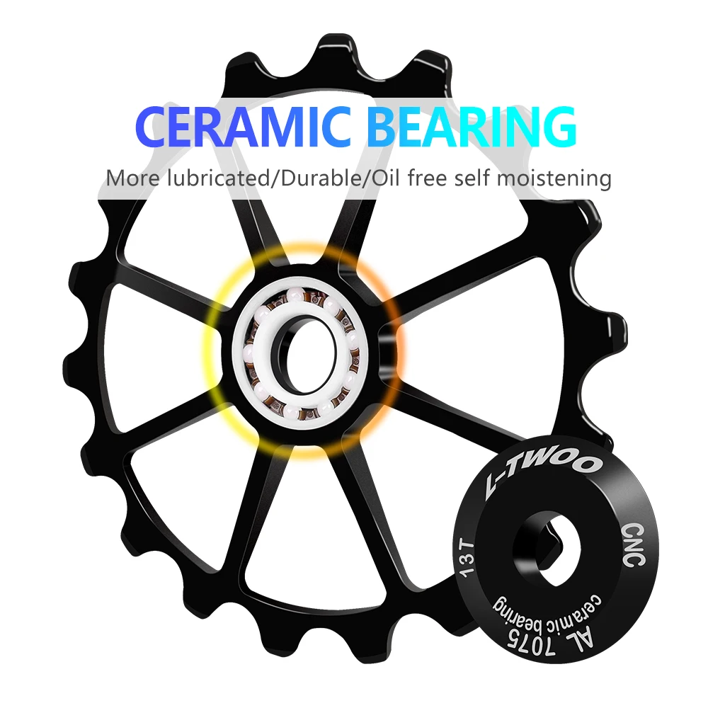 Bike Bicycle Ceramic Bearing Carbon Fiber Jockey Pulley Wheel