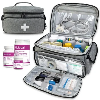 Borsa da viaggio per Kit di pronto soccorso per la casa borsa per il trasporto medico organizzatore multifunzionale scatole per medicinali a strati armadietto per medicinali