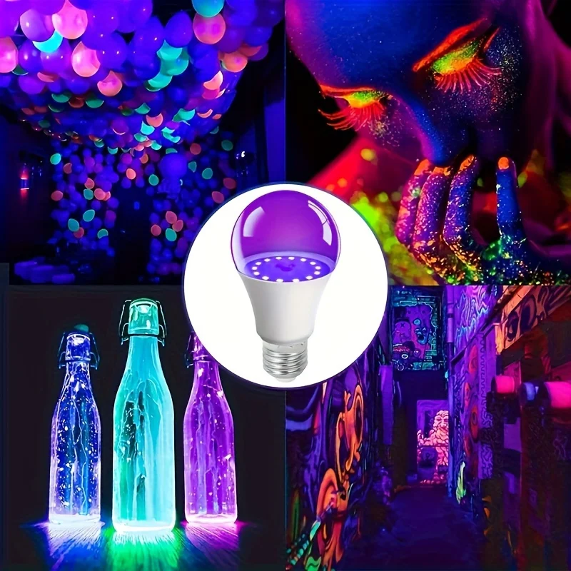 12W 15W UV Purple LED Light Bulb AC 85-265V PurpleTransparent Cover Party Ghost House Fluorescent Atmosphere Decoration Light