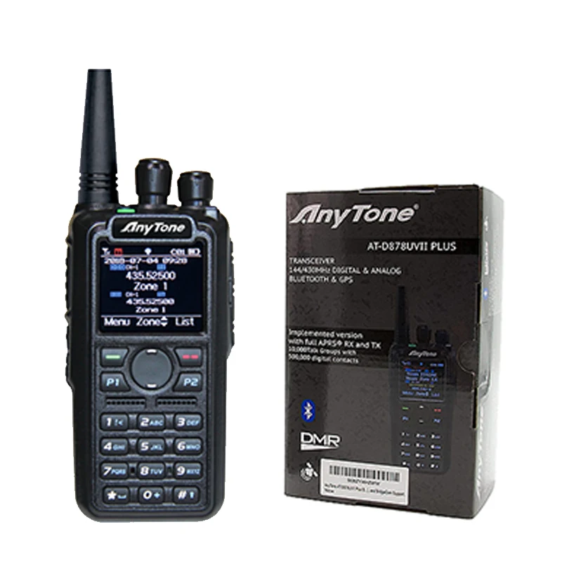 

Anytone AT-D878UVII Plus DMR Analog Radio GPS APRS RX & TX Amateur Dual band VHF/UHF walkie talkie