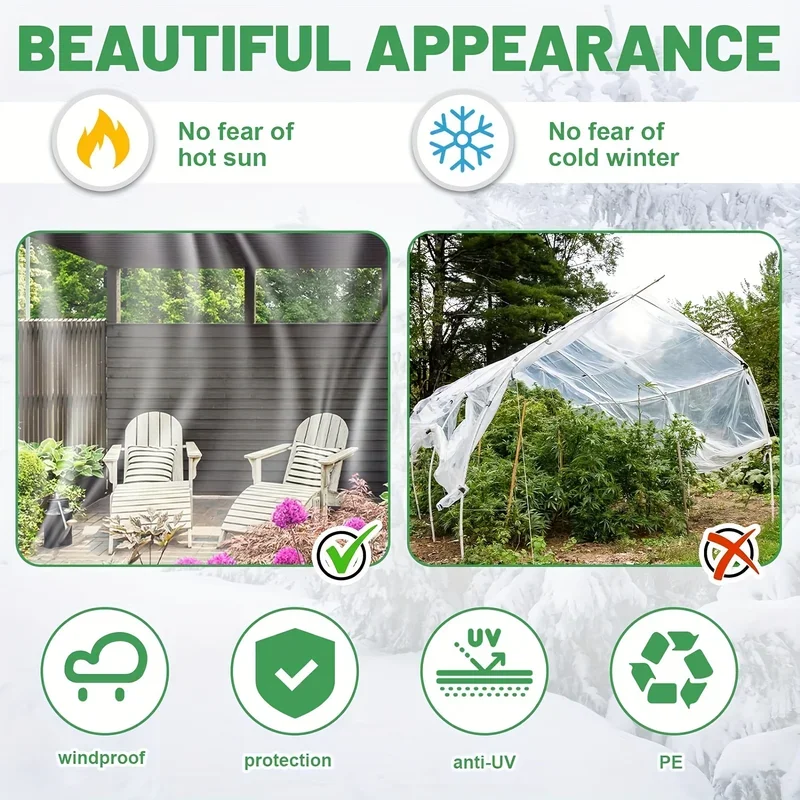 Rainproof Cloth Transparent multifunctional PE waterproof tarpaulin balcony outdoor windproof plastic cold prote