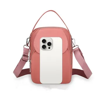 حقيبة كروس نسائية من النايلون خفيفة الوزن، حقيبة يد صغيرة كاجوال مع حقيبة متعددة بسحاب، حقيبة كتف بتصميم أنيق للاستخدام اليومي 4