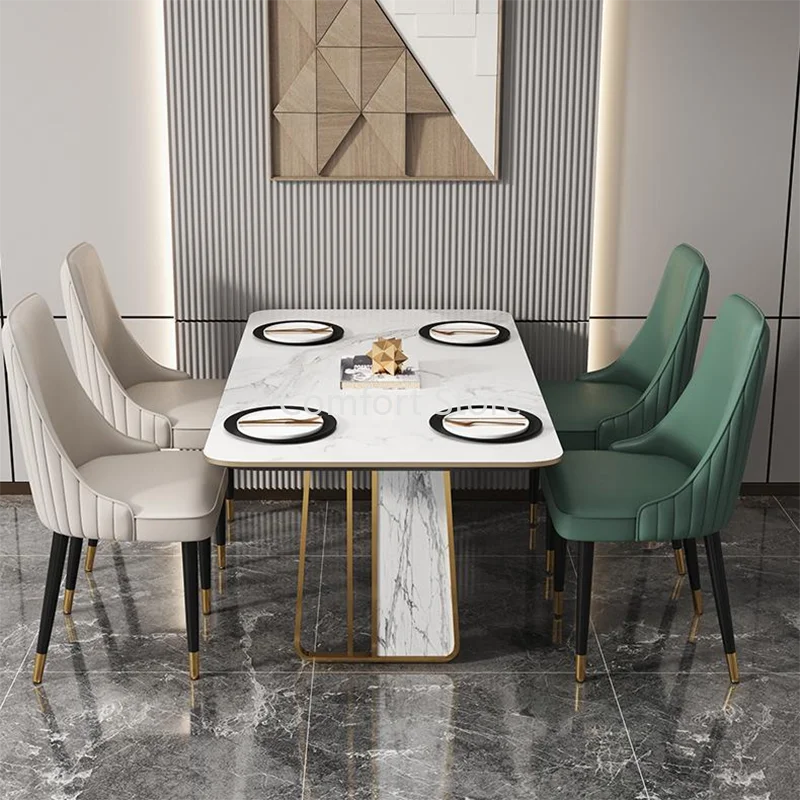 

Kitchen PU Leather Dining Chairs Bedroom Dresser Salon Ergonomic Office Dining Chairs Modern Luxury Chaise Home Furniture WK